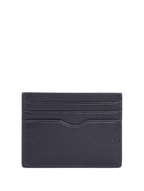 TH CORP Porte-cartes plat en cuir bleu de l'espace - Portefeuilles Homme