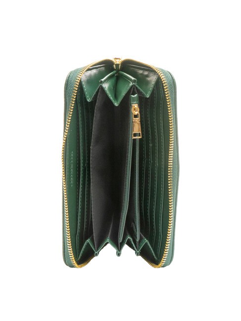 LOLA Grand portefeuille zippé autour vert - Portefeuilles Femme