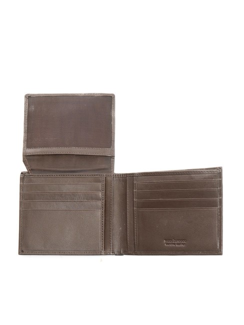 PLAIN Portefeuille en cuir &agrave; rabat marron fonc&eacute; - Portefeuilles Homme