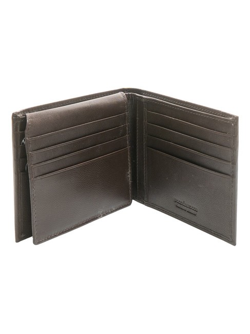 PLAIN Portefeuille en cuir &agrave; rabat marron fonc&eacute; - Portefeuilles Homme