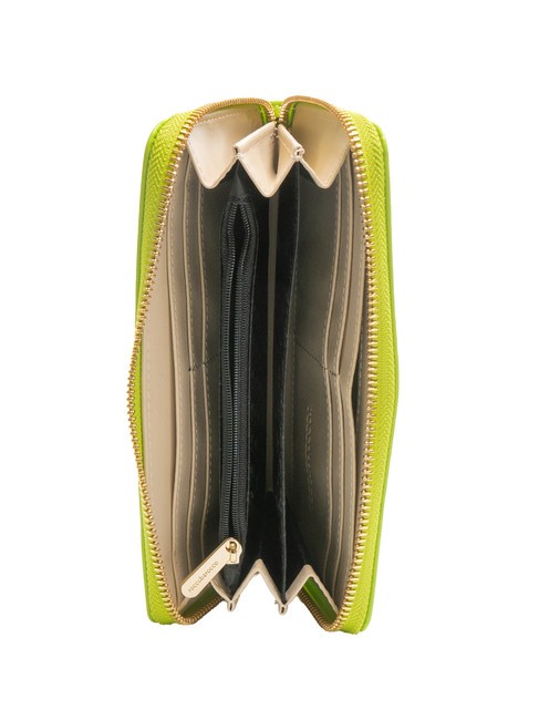 GAIA Grand portefeuille zippé autour vert - Portefeuilles Femme