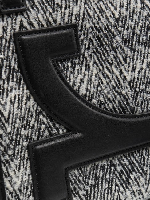 ICONIC WOOL Sac cabas avec bandouli&egrave;re noir/blanc - Sacs pour Femme