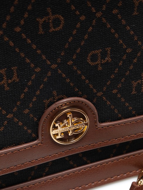 FRIDA Sac cartable en tissu jacquard chocolat - Sacs pour Femme