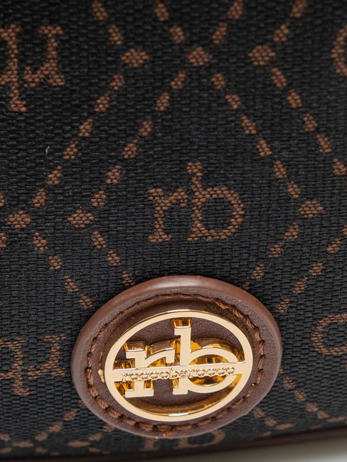 FRIDA Sac hobo en tissu jacquard chocolat - Sacs pour Femme