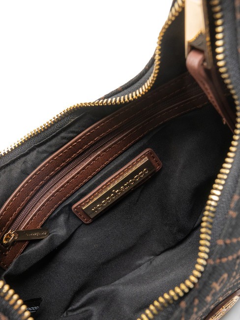 FRIDA Sac hobo en tissu jacquard chocolat - Sacs pour Femme