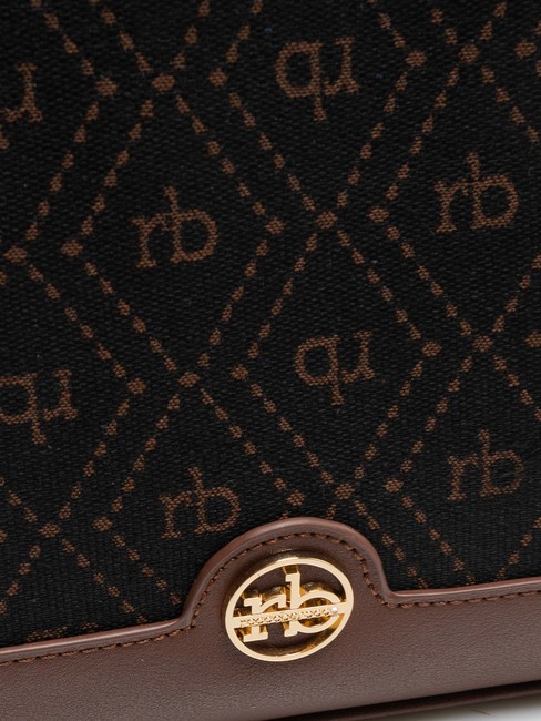 FRIDA Sac shopping en tissu jacquard chocolat - Sacs pour Femme