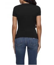 GUESS SS CN SHINY TRIANGLE  T-shirt en coton jetbla - T-shirt - 2