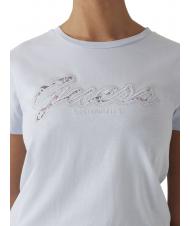 GUESS SS SCRIPT LACE LOGO EASY  T-shirt en coton bleu des voies respiratoires - T-shirt - 3