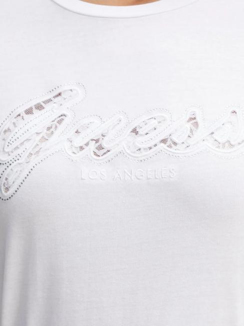 SS SCRIPT LACE LOGO EASY  T-shirt en coton blanc pur - T-shirt