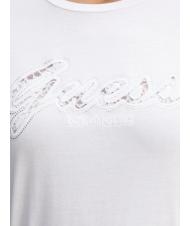 GUESS SS SCRIPT LACE LOGO EASY  T-shirt en coton blanc pur - T-shirt - 3