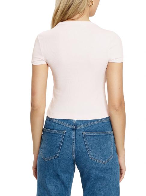 SS CN RIB LOGO T-shirt à manches courtes rose discret - T-shirt