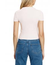 GUESS SS CN RIB LOGO T-shirt à manches courtes rose discret - T-shirt - 2