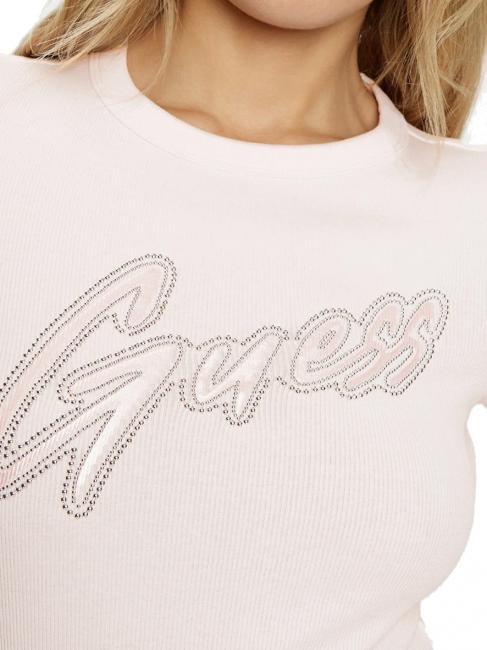 SS CN RIB LOGO T-shirt à manches courtes rose discret - T-shirt