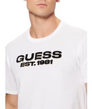 GUESS SS BSC VELVET LOGO  T-shirt en coton blanc pur - T-shirt - 3