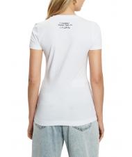 GUESS SS CN TRIANGLE FLOWER T-shirt en coton blanc pur - T-shirt - 2