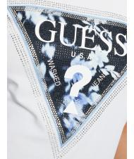 GUESS SS CN TRIANGLE FLOWER T-shirt en coton blanc pur - T-shirt - 3