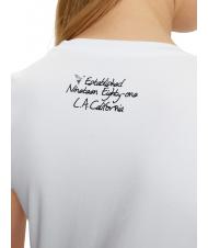 GUESS SS CN TRIANGLE FLOWER T-shirt en coton blanc pur - T-shirt - 4