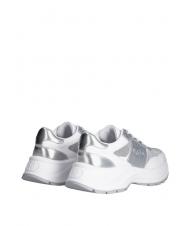 LIUJO EVA 02 Baskets en cuir et lurex blanc/argent - Chaussures Femme - 5