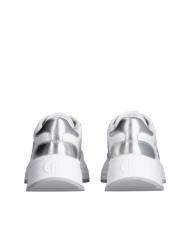 LIUJO EVA 02 Baskets en cuir et lurex blanc/argent - Chaussures Femme - 6