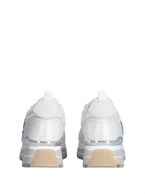 MAXI WONDER 01 Baskets à plateforme en cuir et mesh blanche - Chaussures Femme