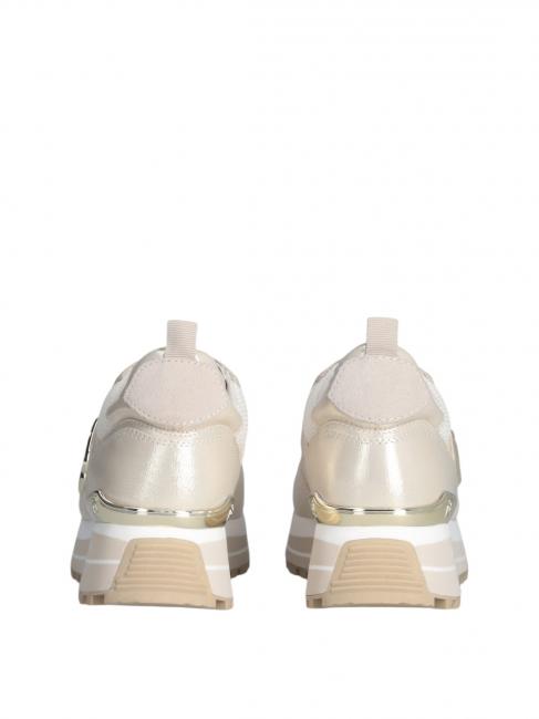 MAXI WONDER 01 Baskets à plateforme en cuir et mesh Ivoire - Chaussures Femme