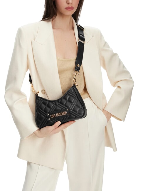 GEOMETRIC QUILTED Sac à bandoulière Noir - Sacs pour Femme