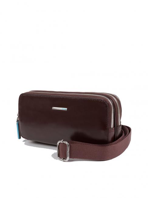 BLUE SQUARE Mini sac en cuir avec 3 zips ACAJOU - Étui pour tablette & Organiseur