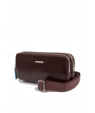 PIQUADRO BLUE SQUARE Mini sac en cuir avec 3 zips ACAJOU - Étui pour tablette & Organiseur - 2