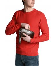 PIQUADRO BLUE SQUARE Mini sac en cuir avec 3 zips Noir - Étui pour tablette & Organiseur - 5