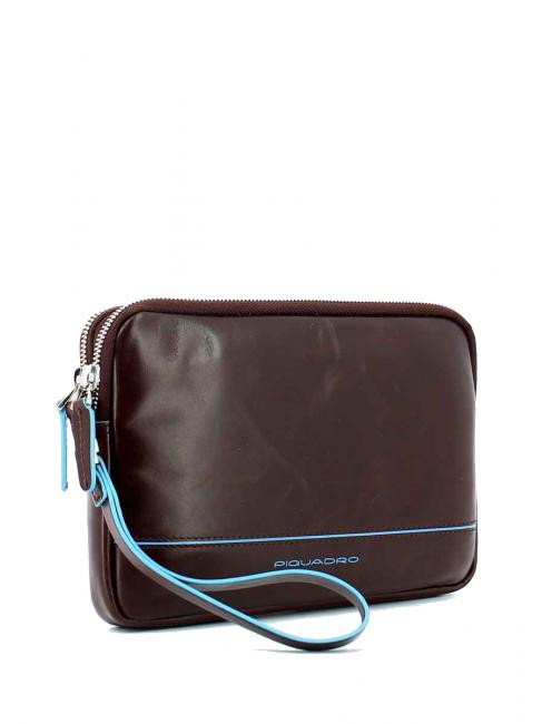 BLUE SQUARE Pochette en cuir avec manchette ACAJOU - Sacs en Bandoulières pour Homme
