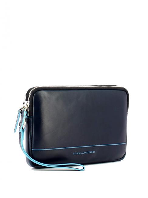 BLUE SQUARE Pochette en cuir avec manchette bleu - Sacs en Bandoulières pour Homme
