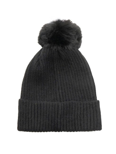 PON PON Casquette avec revers noir - Bonnets