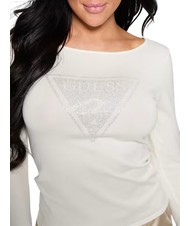 GUESS LS TRIANGLE  T-shirt avec logo dovwhi - Chandails pour femmes - 2
