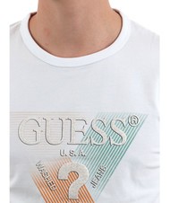 GUESS SS CN TRIANGLE T-shirt à manches courtes blanc pur - T-shirt - 3
