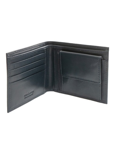 PLAIN Portefeuille en cuir avec porte-monnaie bleu - Portefeuilles Homme