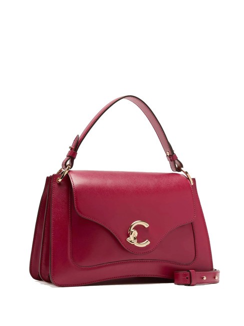 C-ME CALF COCKER Sac porte-documents en cuir avec bandouli&egrave;re sangria - Sacs pour Femme