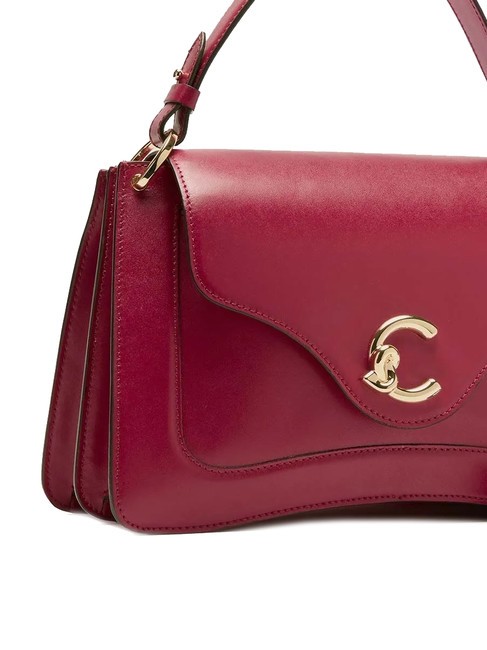 C-ME CALF COCKER Sac porte-documents en cuir avec bandouli&egrave;re sangria - Sacs pour Femme