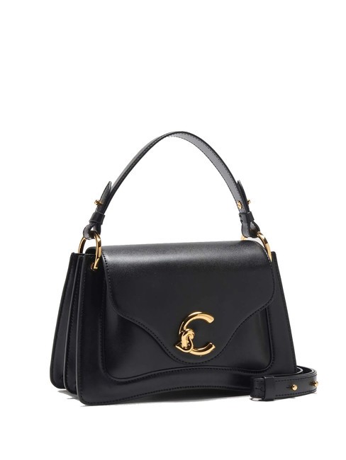 C-ME CALF COCKER Petit sac en cuir avec bandouli&egrave;re Noir - Sacs pour Femme