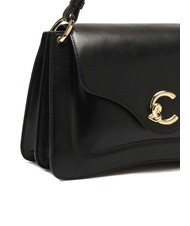 COCCINELLE C-ME CALF COCKER Sac porte-documents en cuir avec bandouli&egrave;re Noir - Sacs pour Femme - 3
