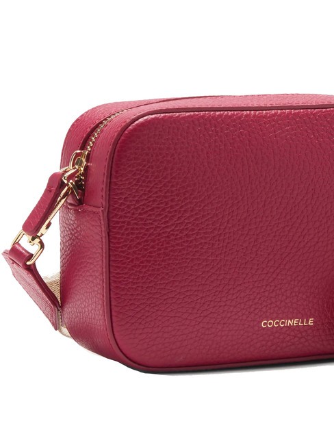 TEBE Sac à bandoulière en cuir texturé sangria - Sacs pour Femme