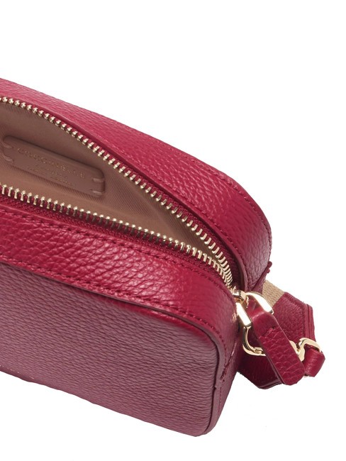 TEBE Sac à bandoulière en cuir texturé sangria - Sacs pour Femme