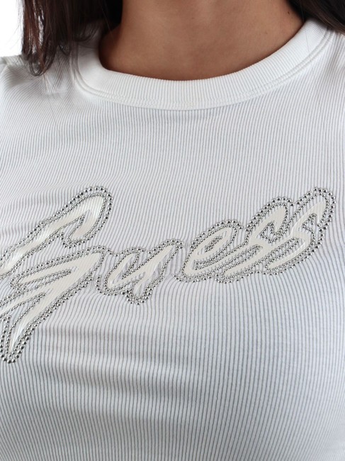 SS CN RIB LOGO T-shirt &agrave; manches courtes blanc pur - T-shirt