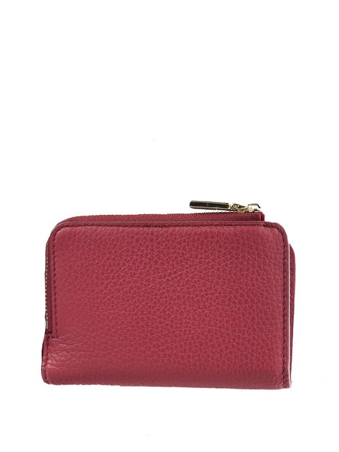 METALLIC SOFT Petit portefeuille en cuir sangria - Portefeuilles Femme