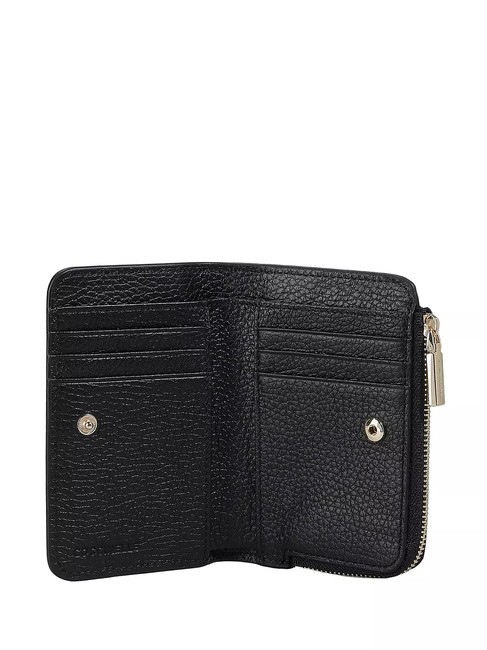 METALLIC SOFT Petit portefeuille en cuir Noir - Portefeuilles Femme