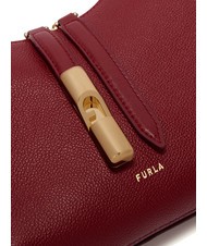 FURLA GOCCIA Sac bandouli&egrave;re en cuir martel&eacute; CERISE d - Sacs pour Femme - 3