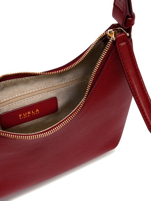 GOCCIA Sac bandouli&egrave;re en cuir martel&eacute; CERISE d - Sacs pour Femme