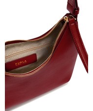 FURLA GOCCIA Sac bandouli&egrave;re en cuir martel&eacute; CERISE d - Sacs pour Femme - 4