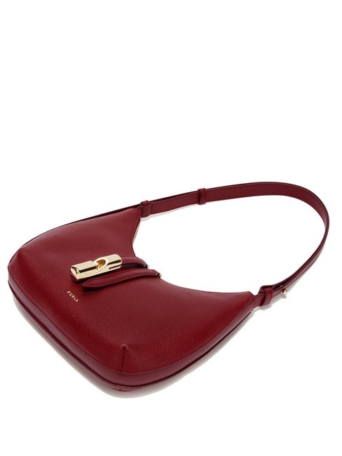 GOCCIA Sac bandouli&egrave;re en cuir martel&eacute; CERISE d - Sacs pour Femme