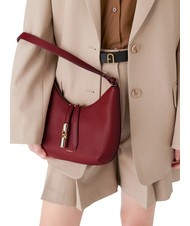 FURLA GOCCIA Sac bandouli&egrave;re en cuir martel&eacute; CERISE d - Sacs pour Femme - 7