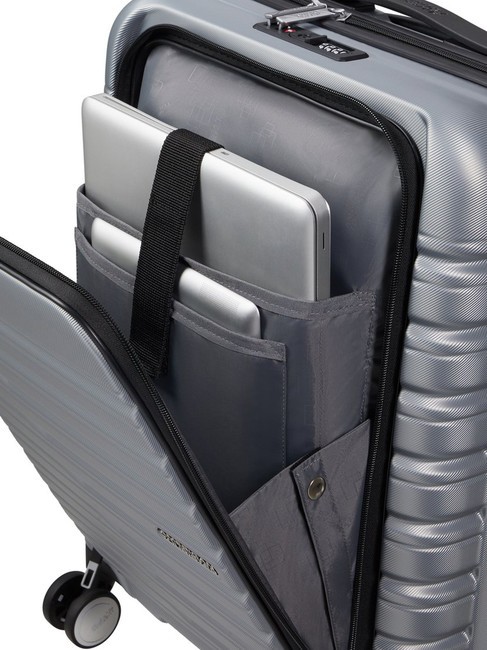 FLASHLINE Chariot cabine avec pochette pour ordinateur portable 15,6" skysilver - Valises cabine